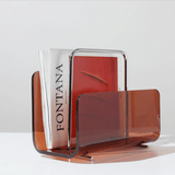 Lume | Acrylic and Metal Magazine Rack with Transparent Panels for Desk, Shelf and Living Room