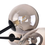 Lumorae | 15 Light Linear Sputnik Chandelier in Black & Brass with Glass Globes
