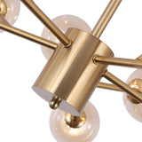 Lumorae | 15 Light Linear Sputnik Chandelier in Black & Brass with Glass Globes
