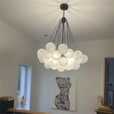 Viresta | Contemporary Bubble Globe Chandelier with Frosted Glass Spheres