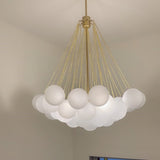 Viresta | Contemporary Bubble Globe Chandelier with Frosted Glass Spheres