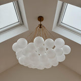 Viresta | Contemporary Bubble Globe Chandelier with Frosted Glass Spheres