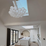Viresta | Contemporary Bubble Globe Chandelier with Frosted Glass Spheres
