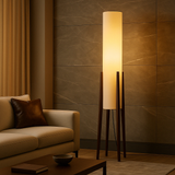 Sora | Mid-Century Walnut Floor Lamp with Soft Ambient Glow