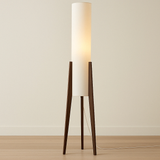Sora | Mid-Century Walnut Floor Lamp with Soft Ambient Glow