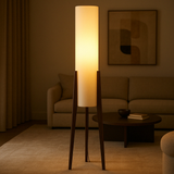 Sora | Mid-Century Walnut Floor Lamp with Soft Ambient Glow