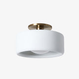 Velari | Minimalist Porcelain Flush Mount Ceiling Light with Gold Finish for Kitchens, Bedrooms & Hallways
