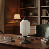 Averellea | Vintage Milk Glass Table Light with Bronze Base for Warm Ambient Lighting