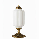Averellea | Vintage Milk Glass Table Light with Bronze Base for Warm Ambient Lighting