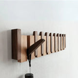 Soriel | Wooden Piano Coat Rack with Foldable Hooks and Space-Saving Wall Design