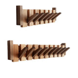 Soriel | Wooden Piano Coat Rack with Foldable Hooks and Space-Saving Wall Design