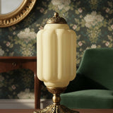Averellea | Vintage Milk Glass Table Light with Bronze Base for Warm Ambient Lighting