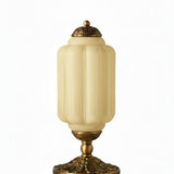 Averellea | Vintage Milk Glass Table Light with Bronze Base for Warm Ambient Lighting